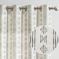 thumbnail image 1 of Curtainking Linen Blend Curtains Light Filtering Black Geometric Striped Boho Farmhouse Grommet Curtains for Living Room 63inch Pack of 2, 1 of 8