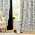 thumbnail image 1 of Curtainking Blackout Curtains 52" x 63" Blue Damask Thermal Insulated Drapes for Bedroom Living Room, Window Treatments Set for All Season, Grommet 2 Panels, 1 of 9