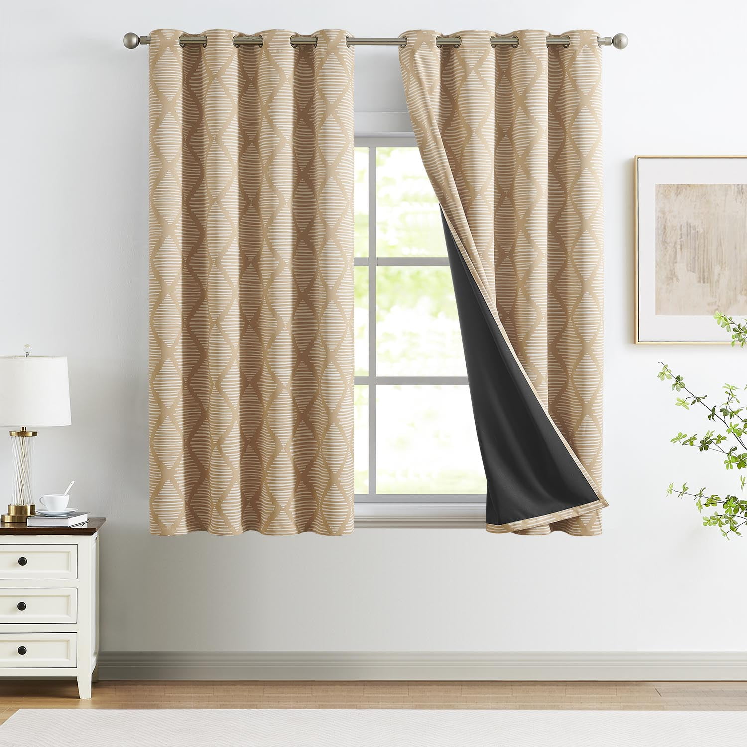 Curtainking Blackout Curtains - 52x63 inch Yellow Set of 2 with Grommet Thermal Insulation, Ideal for Living Room Bedroom Windows