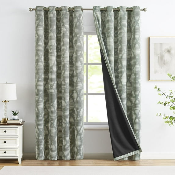 Curtainking Blackout Curtains - 52x84 inch Green Set of 2 with Grommet Thermal Insulation, Ideal for Living Room Bedroom Windows