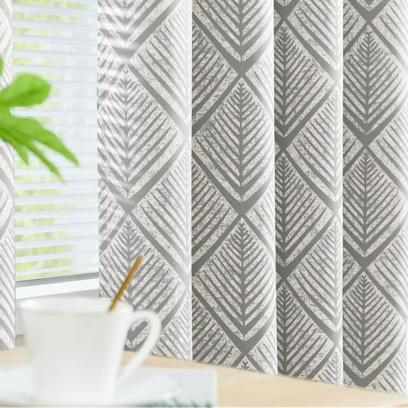 Curtainking Blackout Curtains Gray Geometric Pattern Window Curtains 72 inch for Living Room Darkening Bedroom Thermal Grommet Curtains set of 2