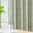 thumbnail image 1 of Curtainking Blackout Curtains for Living Room Bedroom 84 inch Sage Window Curtains Geometric Pattern Darkening Thermal Grommet Curtains set of 2, 1 of 8