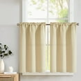thumbnail image 1 of Curtainking Blackout Kitchen Curtains 34x36 inch 2 Panels Rod Pocket Short Window Panels for Bathroom Beige, 1 of 8