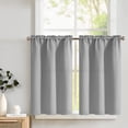 thumbnail image 1 of Curtainking Blackout Kitchen Curtains 34x45 inch Solid Rod Pocket Short Window Curtains for Bathroom Grey 2 Pcs, 1 of 8