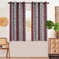 thumbnail image 1 of Curtainking Boho Curtains Light Filtering Privacy Drapes for Living Room 50x63 inch Short Curtains Colorful Stripes Printed Curtains 2 Panels, 1 of 5