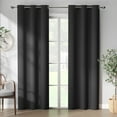 thumbnail image 1 of Curtainking Curtains 40x84 inch Solid Grommet Curtains Bedroom Curtains for Living Room, Black, 2 Pcs, 1 of 7