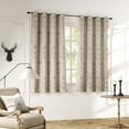 thumbnail image 1 of Curtainking Damask Printed Curtains for Bedroom Living Room Vintage Linen Textured Thermal Insulated Curtains Grommet 2 Panels 54 inch Length Taupe on Greyish Beige, 1 of 11
