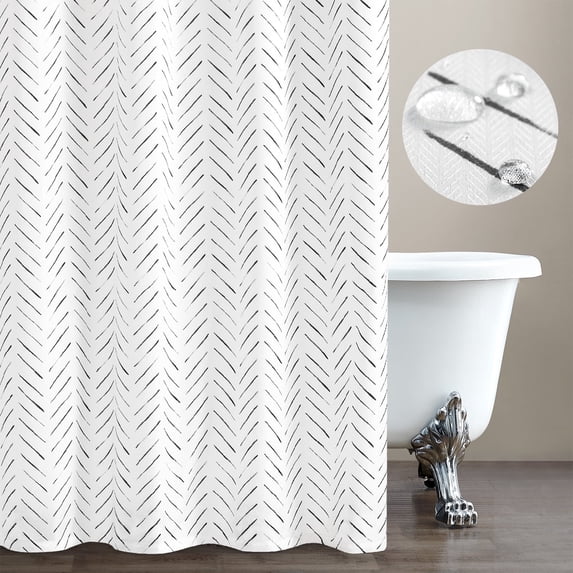 Waterproof Fabric Shower Curtain 70x72 Ends Messy Wet Bathroom Floors