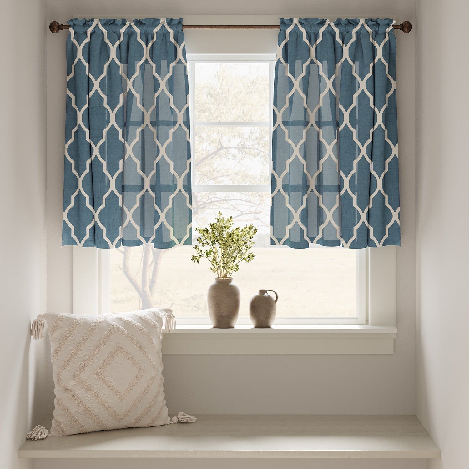 Curtainking Farmhouse Cafe Curtains 26x24 inch Kitchen Curtains ...
