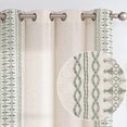 thumbnail image 1 of Curtainking Farmhouse Linen Curtains Boho Embroidery Drapes 96 inch Semi Sheer Window Curtain for Living Room Bedroom Grommet 2 Panels Sage on Beige, 1 of 8