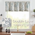 thumbnail image 1 of Curtainking Farmhouse Linen Valance Double Layer Kitchen Valance Blue Valance for Living Room 50x16 inch Rod Pocket 1 Panel, 1 of 6