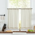 thumbnail image 1 of Curtainking Farmhouse Small Window Treatment 26x24 inch Bathroom Rod Pocket Semi-Sheer Cafe Curtains, Set of 2 Panels, 1 of 10
