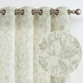 thumbnail image 1 of Curtainking Floral Curtains Linen Farmhouse Curtains for Living Room 84 inch Country Curtains Grommet Top Semi Sheer Curtains Light Filtering 2 Panels Green on Beige, 1 of 10