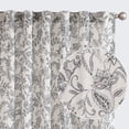 thumbnail image 1 of Curtainking Floral Curtains Linen Farmhouse Curtains for Living Room 96 inch Country Curtains Back Tab Semi Sheer Curtains Light Filtering 2 Panels Black on Beige, 1 of 10