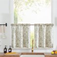 thumbnail image 1 of Curtainking Floral Kitchen Curtains Linen Cafe Curtains Sage Flower 26x24 inch Length Curtains for Living Room 2 Panels, 1 of 9
