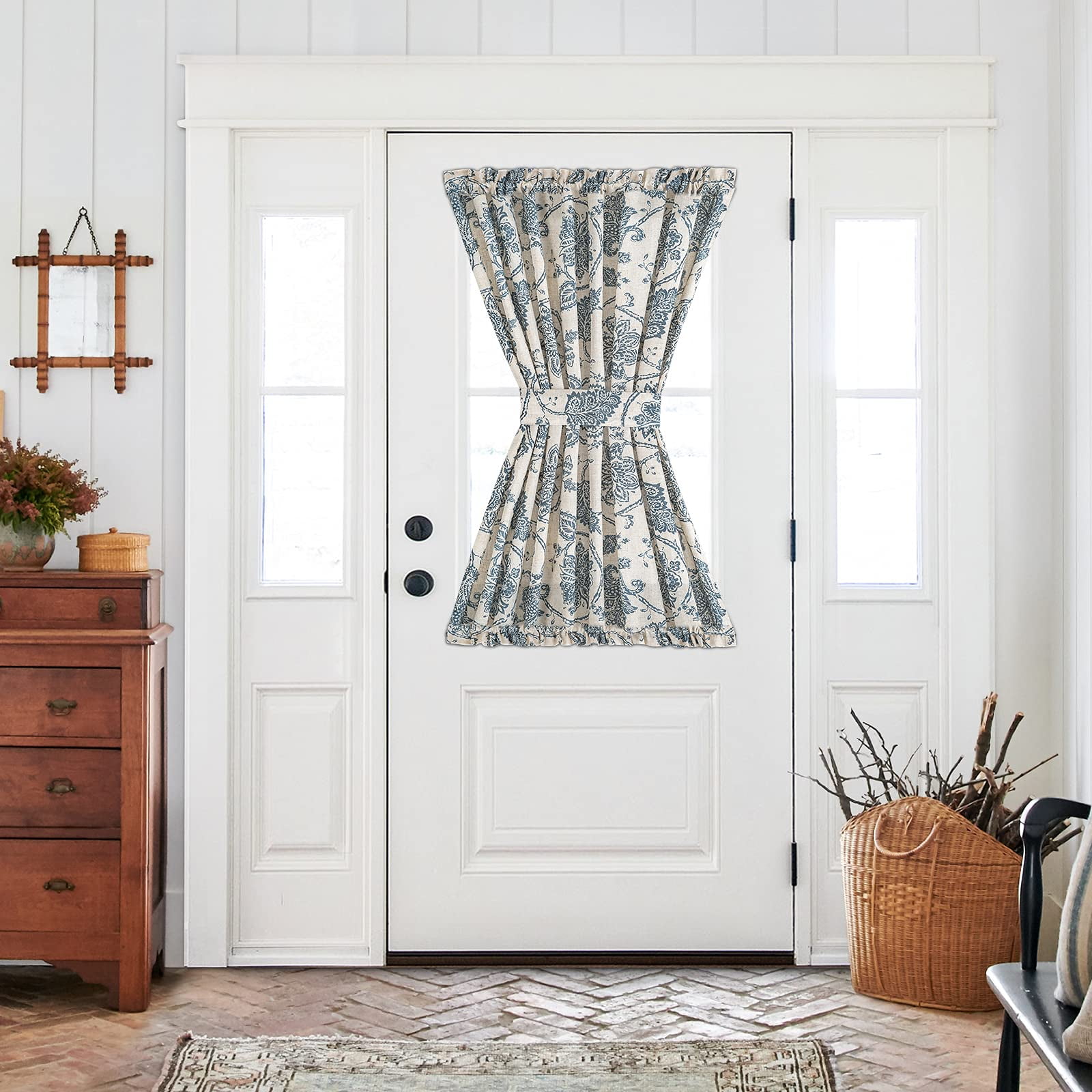 Curtainking French Door Panel Curtain Linen Textured Curtain 50x40 inch