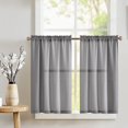 thumbnail image 1 of Curtainking Grey Kitchen Curtains Rod Pocket Short Curtains Semi Sheer Cafe Curtains 36x36 inch Half Window Treatments 2 Panels, 1 of 6