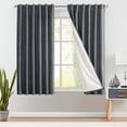 thumbnail image 1 of Curtainking Grey Living Room Curtains Faux Silk 63 Inch Dupioni Curtains Light Filtering Curtains Rod Pocket Set 2 Panels, 1 of 9