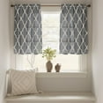 thumbnail image 1 of Curtainking Kitchen Curtains Moroccan Tile Printed Rod Pocket Tier Curtains 26x24 inch Farmhouse Lattice Cafe Curtains 2 Panels Charcoal Gray, 1 of 7