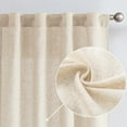 thumbnail image 1 of Curtainking Linen Curtains 84 Inch Length for Living Room Farmhouse Rod Pocket Back Tab Light Filtering Window Drapes for Bedroom Curtains Crude 2 Panels Biege, 1 of 8