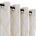 thumbnail image 1 of Curtainking Linen Curtains for Living Room 63 inch Farmhouse Diamond Embroidered Flax Window Drapes Light Filtering Grommet Curtains 2 Panels Gold, 1 of 6