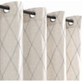 thumbnail image 1 of Curtainking Linen Curtains for Living Room 63 inch Farmhouse Diamond Embroidered Flax Window Drapes Light Filtering Grommet Curtains 2 Panels Grey, 1 of 7