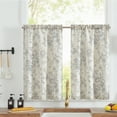 thumbnail image 1 of Curtainking Linen Kitchen Curtains Floral Cafe Curtains 26x45 inch Farmhouse Small Window Curtains for Living Room 2 Panels Gray, 1 of 9