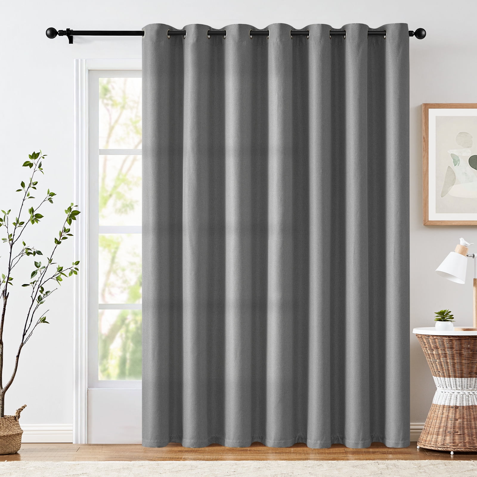 Curtainking Linen Textured Curtain 96 Inch Length for Living Room
