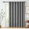 Curtainking Linen Textured Curtain 96 Inch Length for Living Room Darkening Light Grey Bedroom