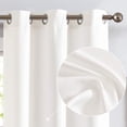 thumbnail image 1 of Curtainking Linen Textured Curtains 63 inches Cream White Bedroom Living Room Window Curtain Set Light Filtering Drapes Grommet Top 2 Panels, 1 of 7
