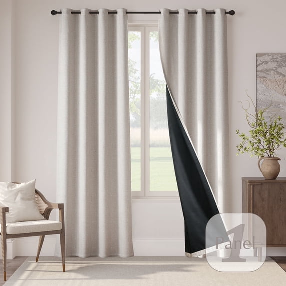 Curtainking Luxury Look Blackout Curtains for Bedroom, Grommet Top Classic Ivory Home Curtains, 54" x 84", 1 Panel