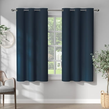 Curtainking Blackout Navy Blue Curtains for Bedroom Living Room, Thermal Insulated Drapes with Grommet Top, 40 x 63 Inches, 2 Panels