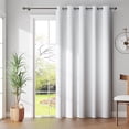 thumbnail image 1 of Curtainking Extra Wide Single Curtain Panel for Patio Door Sliding Glass Door Light Filtering Solid Thermal Insulated Room Divider Curtain, 80 x 84 Inch, White, 1 Panel, 1 of 7