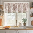 thumbnail image 1 of Curtainking Red Linen Valance Double Layer Kitchen Valance for Living Room 50x18 inch Rod Pocket 1 Panel, 1 of 8