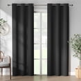 thumbnail image 1 of Curtainking Room Darkening Curtains 40x96 inch Solid Grommet Curtains for Bedroom, Black, 2 Pcs, 1 of 7