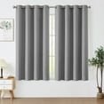 thumbnail image 1 of Curtainking Room Darkening Curtains 63 inches Grey Faux Linen Curtains Bedroom Living Room Window Curtain Set Thermal Insulated Drapes Grommet Top 2 Panels, 1 of 10