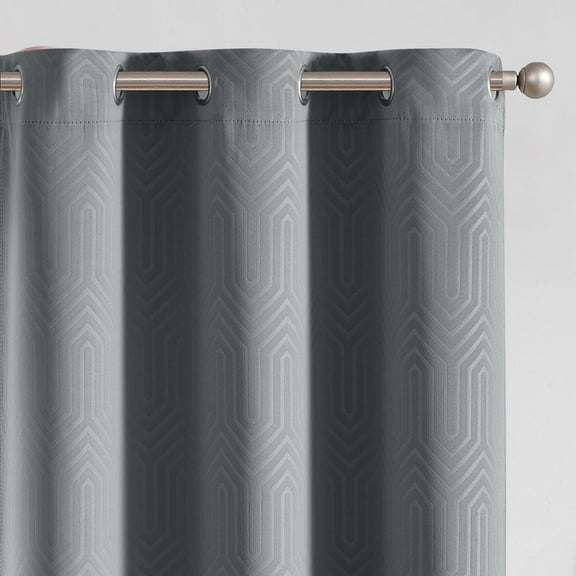 Curtainking Room Darkening Curtains Set of 2 Embossed Curtains for Living Room Grey Thermal Curtains 40x96 inch