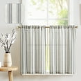 thumbnail image 1 of Curtainking Rustic Look Cafe Curtains Farmhouse Striped Light Filtering Kitchen Curtains 26x24 inch, 2 Panels, 1 of 8