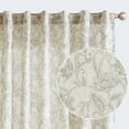thumbnail image 1 of Curtainking Rustic Look Farmhouse Green on Beige Floral Back Tab Light Filtering Semi Sheer Curtains, 63" x 100" (2 Panels), 1 of 10