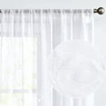 thumbnail image 1 of Curtainking Sheer Curtains for Living Room Embroidered Leaf Window Curtains 96 inch Length light Filtering Drapes Bedroom Rod Pocket 2 Panels White, 1 of 8