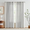 thumbnail image 1 of Curtainking Striped Linen Curtains 96 Inch Black Farmhouse Rustic Curtains for Living Room Semi Sheer Back Tab Light Filtering Coastal Drapes for Bedroom Window Curtain 2 Panels, 1 of 8