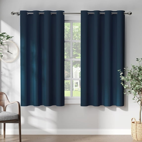Curtainking Thermal Insulated Blackout Curtains Grommet Curtains for Bedroom 2 Panels, 50x63 inch, Navy Blue