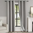 thumbnail image 1 of Curtainking Total Blackout Curtains 38x84 inch Grommet Curtains for Living Room, Grey, 2 Panels, 1 of 8