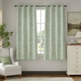 thumbnail image 1 of Curtainking Total Blackout Curtains for Bedroom, 63 inch Length Short Curtains in 2 Panels, 52x63 inch Printed Curtains, Green, 1 of 9