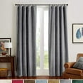 thumbnail image 1 of Curtainking Velvet Blackout Curtains 108 inches Length Thermal Insulated Soft Drapes for Bedroom Living Room Rod Pocket Window Curtains 2 Panels Grey, 1 of 6