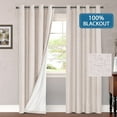 thumbnail image 1 of PrimeBeau Linen Look Blackout Privacy Curtain Panels, Extra Long 108" Inches, Natural Color, 2 Panels, 1 of 7