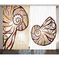 thumbnail image 1 of Ambesonne Ocean Curtains 2 Panel Set, Seashells Abstract Boho, 108" x 90", Pale Brown Cream, 1 of 3
