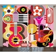 thumbnail image 1 of Ambesonne Colorful Curtains 2 Panel Set, Music Instruments, 108" x 84", Multicolor, 1 of 3