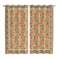 thumbnail image 1 of Curtains 63 Inch Length 2 Panels, Beige Red Floral Boho Grommets Window Treatment Curtain, Vintage Ethnic Tribe Abstract Art Thermal Curtains Drapes for Living Room/Bathroom, 1 of 9