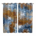 thumbnail image 1 of Curtains 63 Inch Length 2 Panels, Blue Brown Abstract Grommets Window Treatment Curtain, Gradient Vintage Oil Painting Modern Art Thermal Curtains Drapes for Living Room/Bathroom, 1 of 9